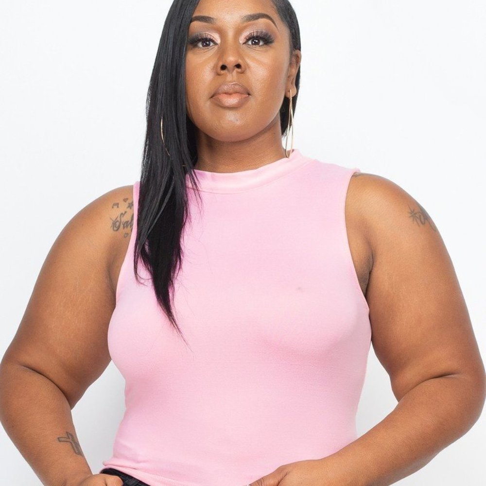Mock Neck Cropped Top